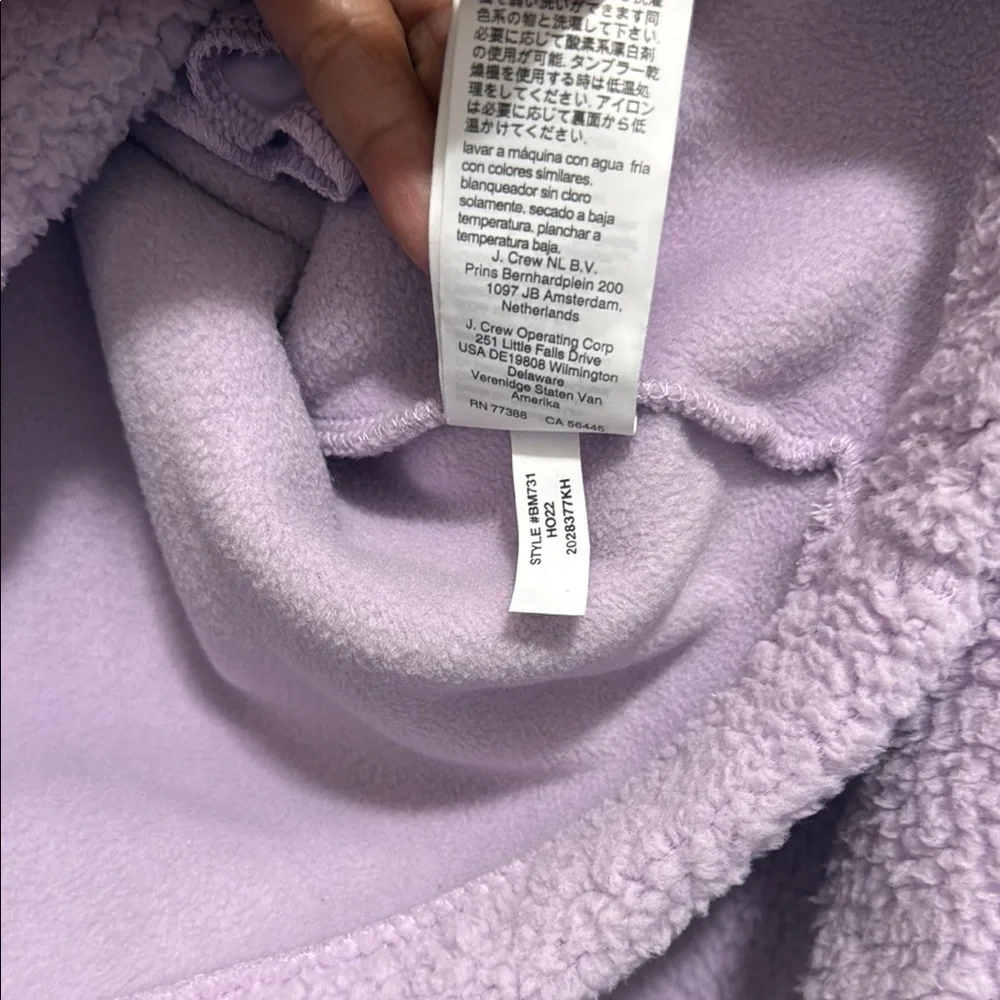 J. Crew Purple Puffer Jacket with Quilted Design
